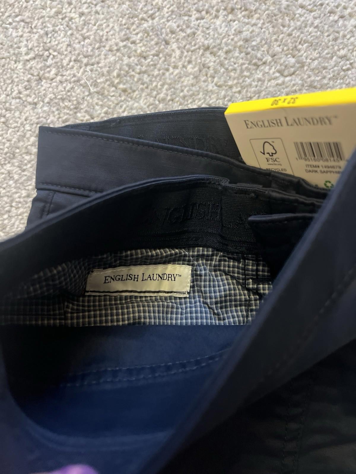English Laundry Dark Sapphire 5-pocket Chinos, Size 32” X 30”
