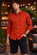 Swims red linen cotton shirt, size large