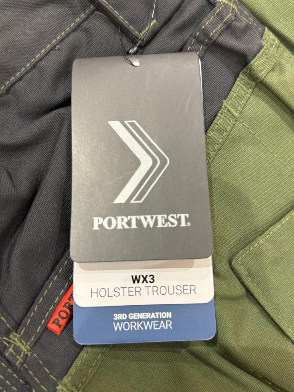 Portwest Holster Work Trousers 46 W x 31-33"L Grey /Green Wx3 with Kneepads S156