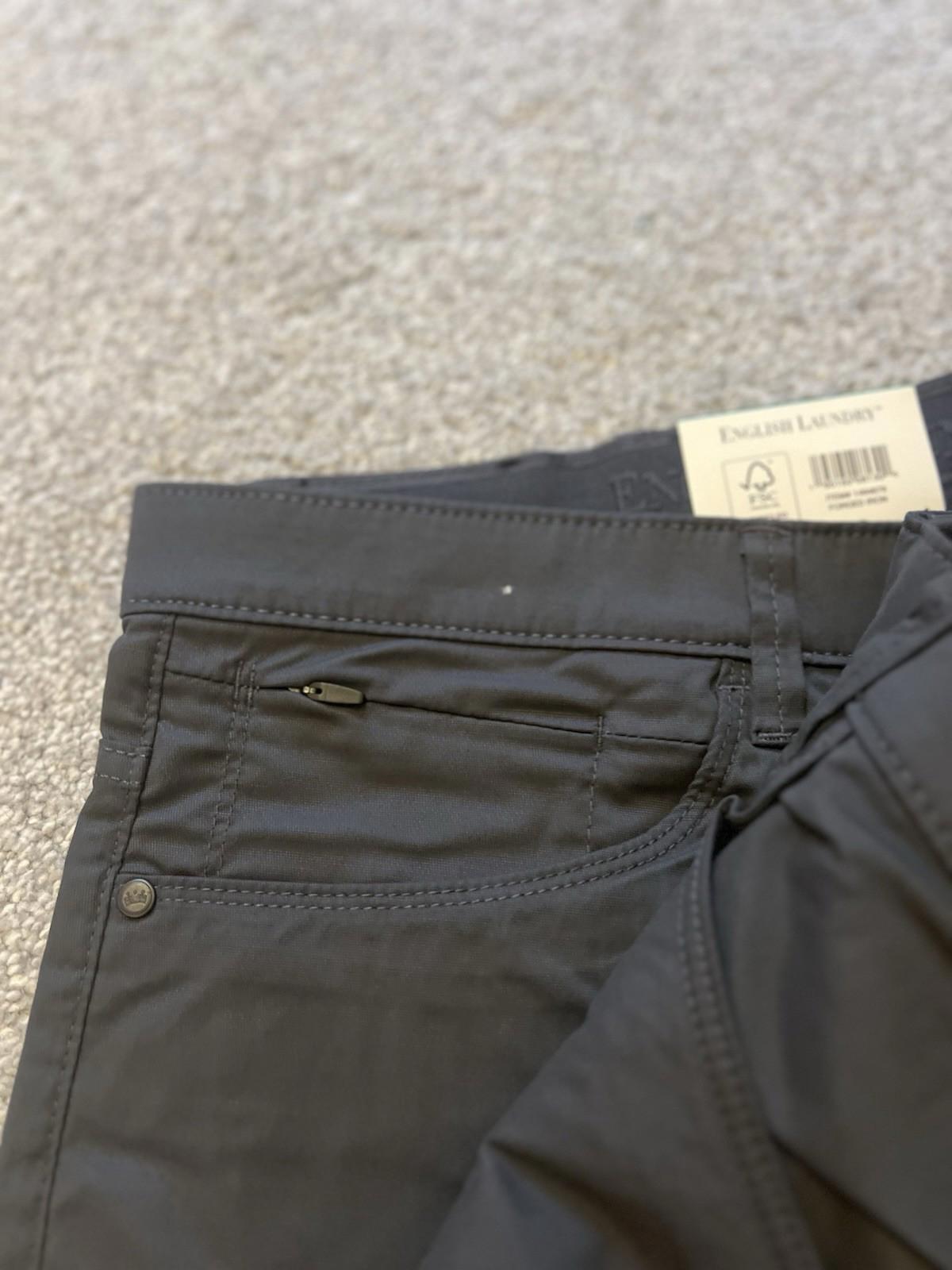 English Laundry Grey  5-pocket Chinos, Size 38” X 32”￼
