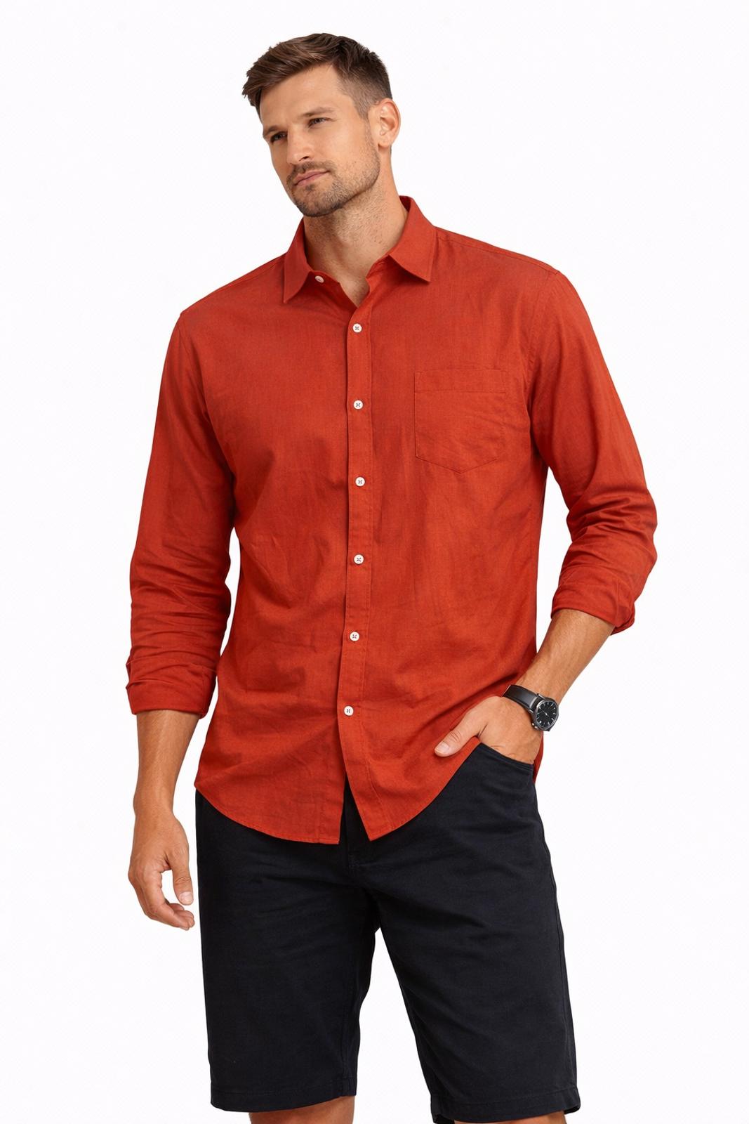 Swims red linen cotton shirt, size large