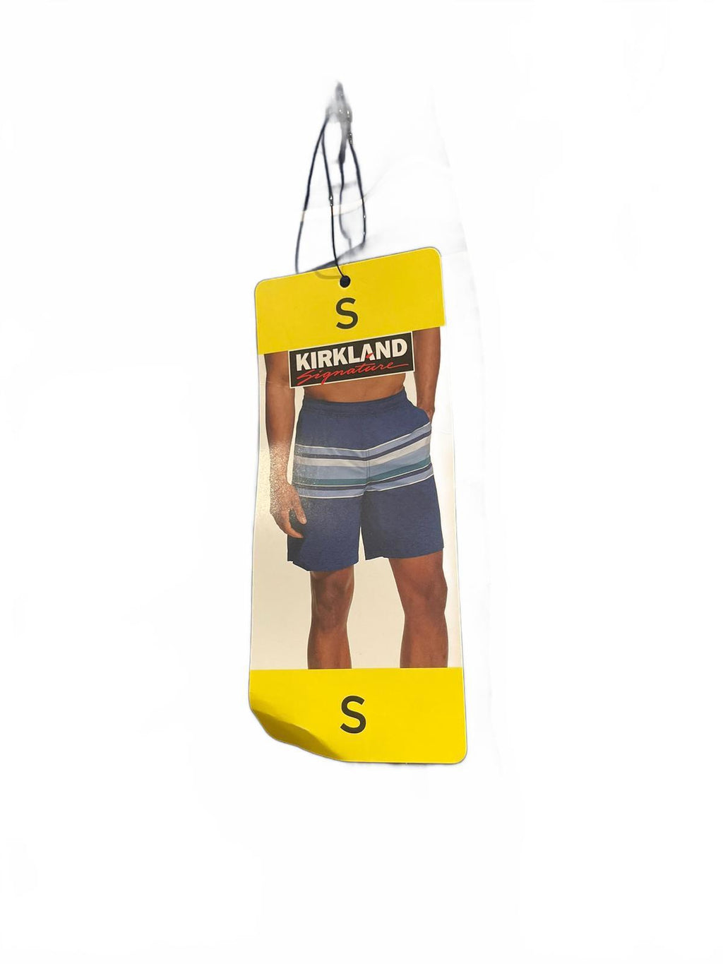Kirkland men’s blue stripe swim shorts, size small