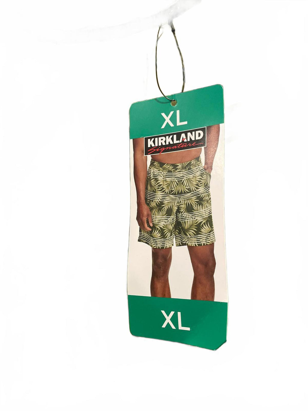 Kirkland men’s green patterned swim shorts, size XL