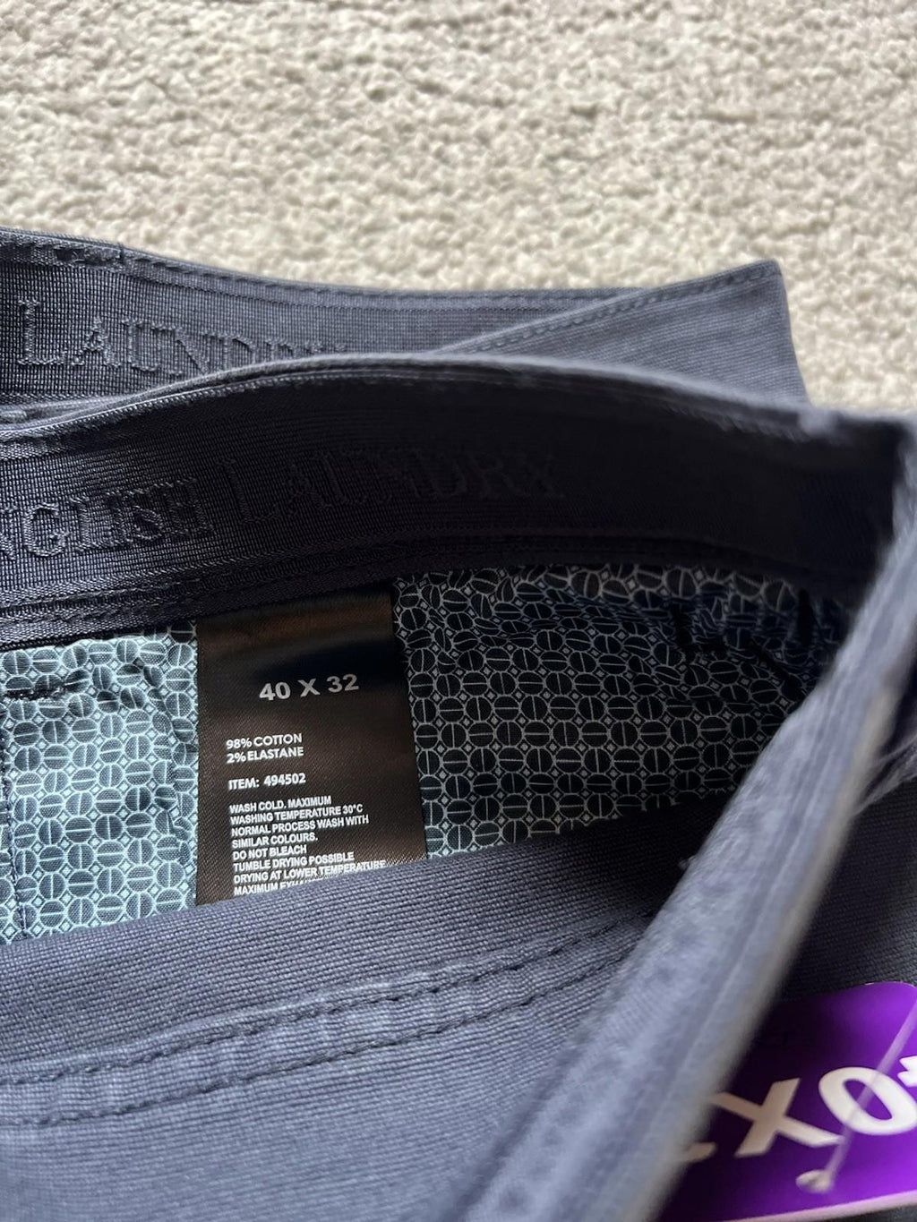English Laundry Blue Night 5-pocket Chinos, Size 40” X 32”