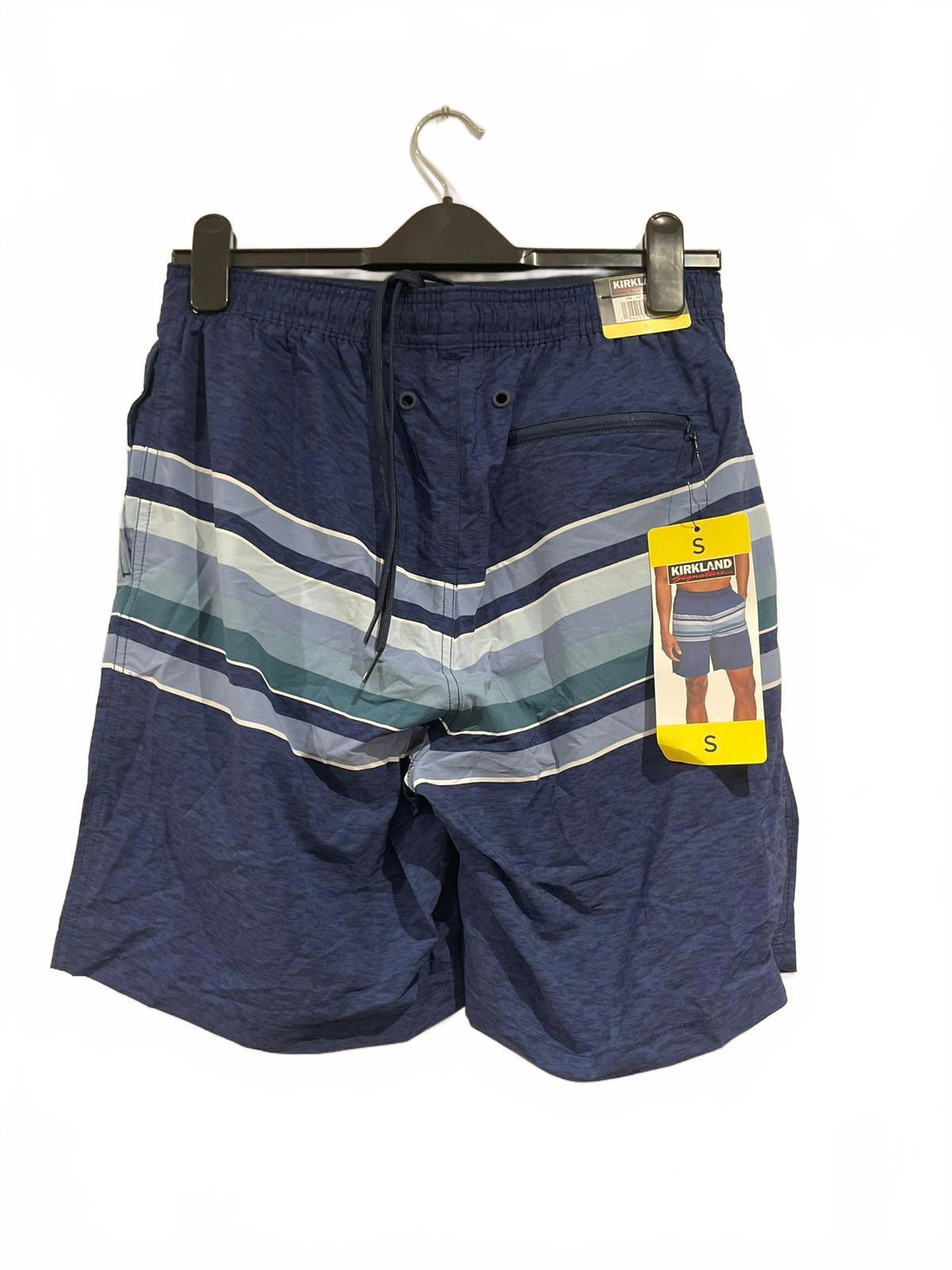 Kirkland men’s blue stripe swim shorts, size small