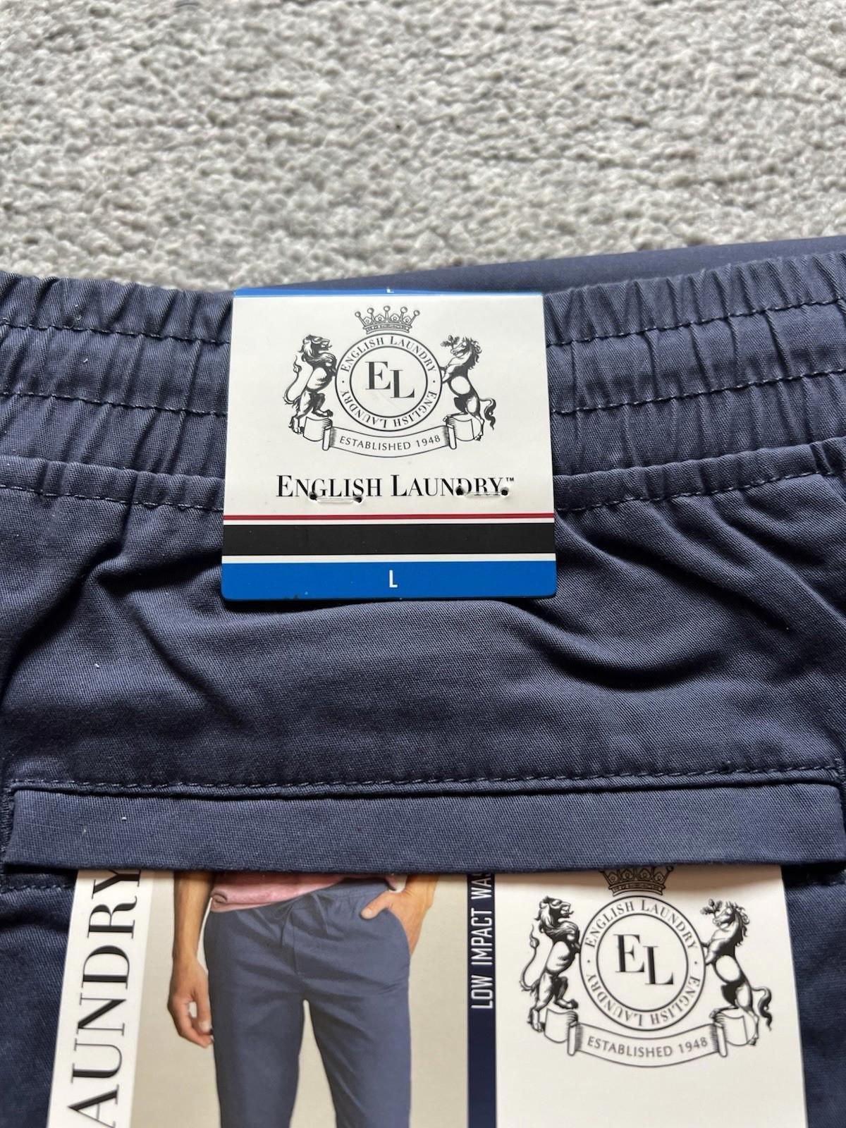 English Laundry Mulberry College Blue Elasticated Waist Chinos, Size Large