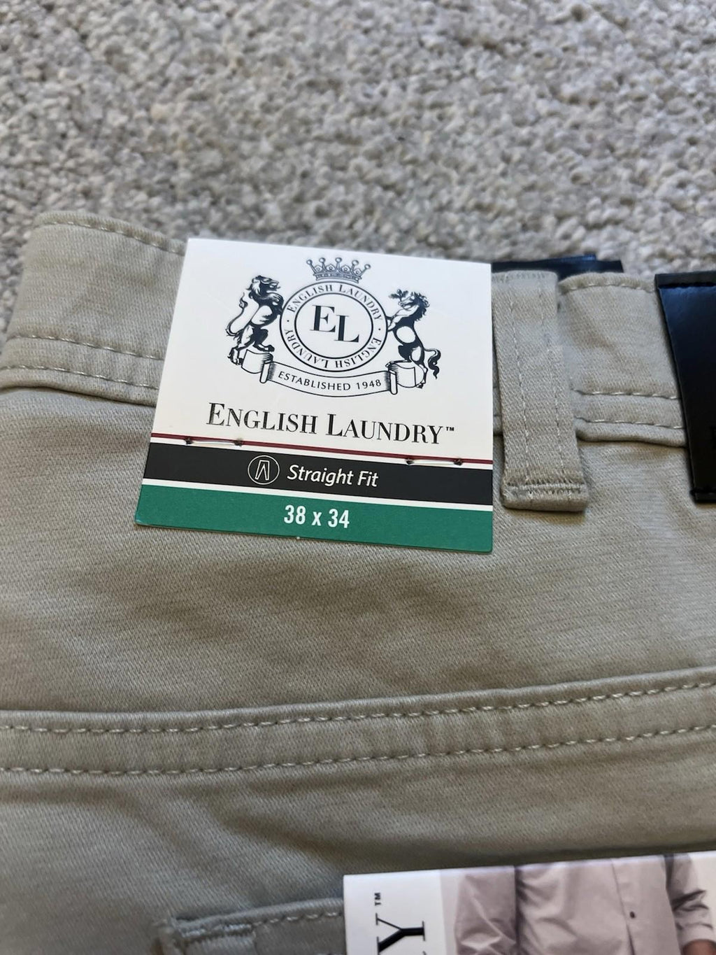 English Laundry Stone 5-pocket Trousers, Size 38” X 34”