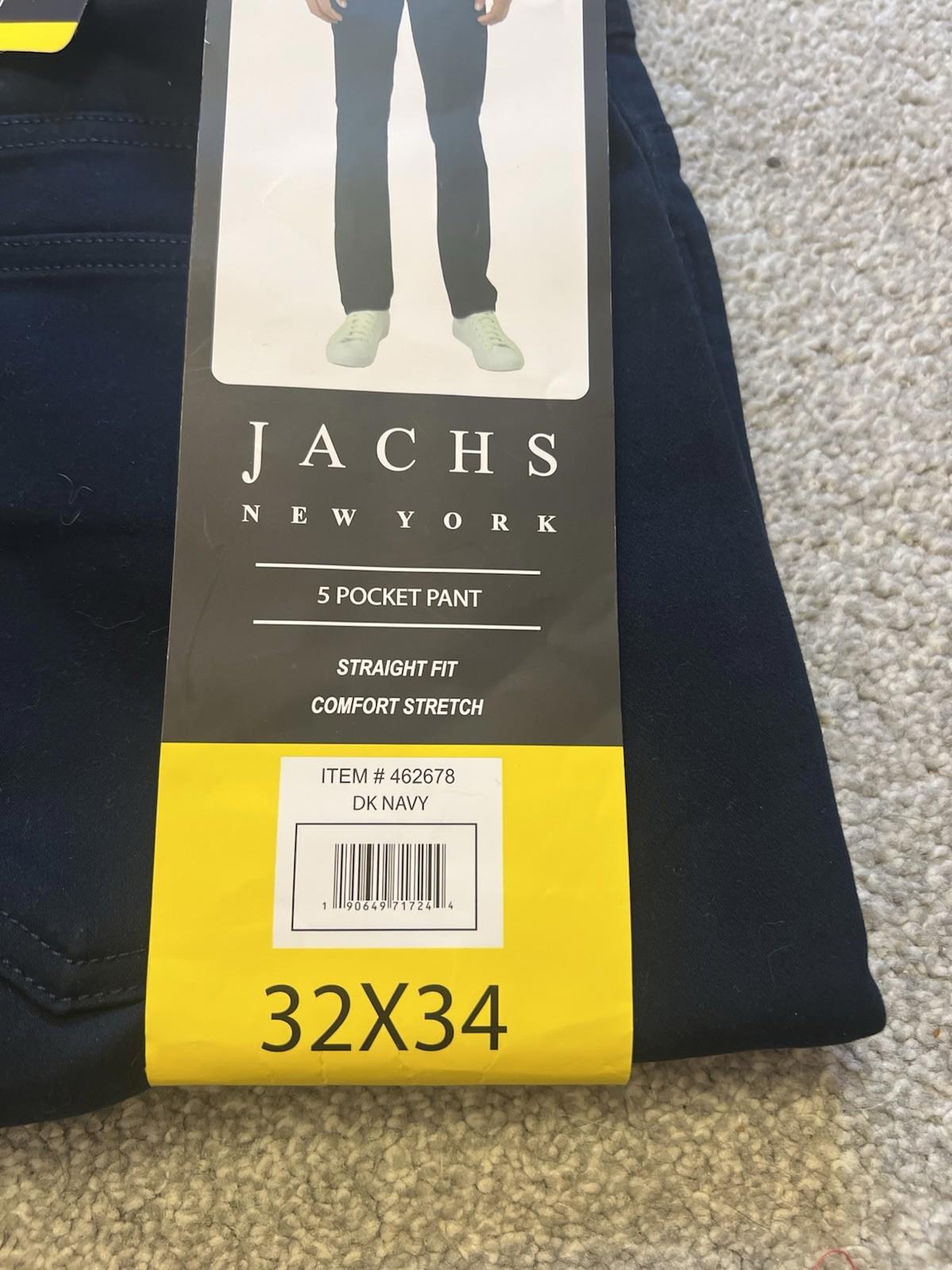Jachs Dark Navy 5-pocket Chinos, Size 32” X 34”
