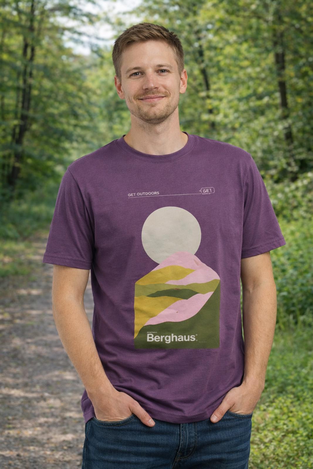 Berghaus purple Rolling Peaks t-shirt, size medium