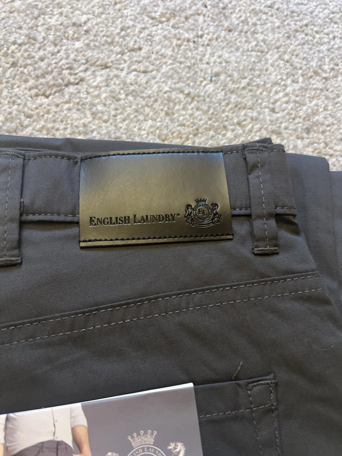 English Laundry Grey  5-pocket Chinos, Size 38” X 32”￼