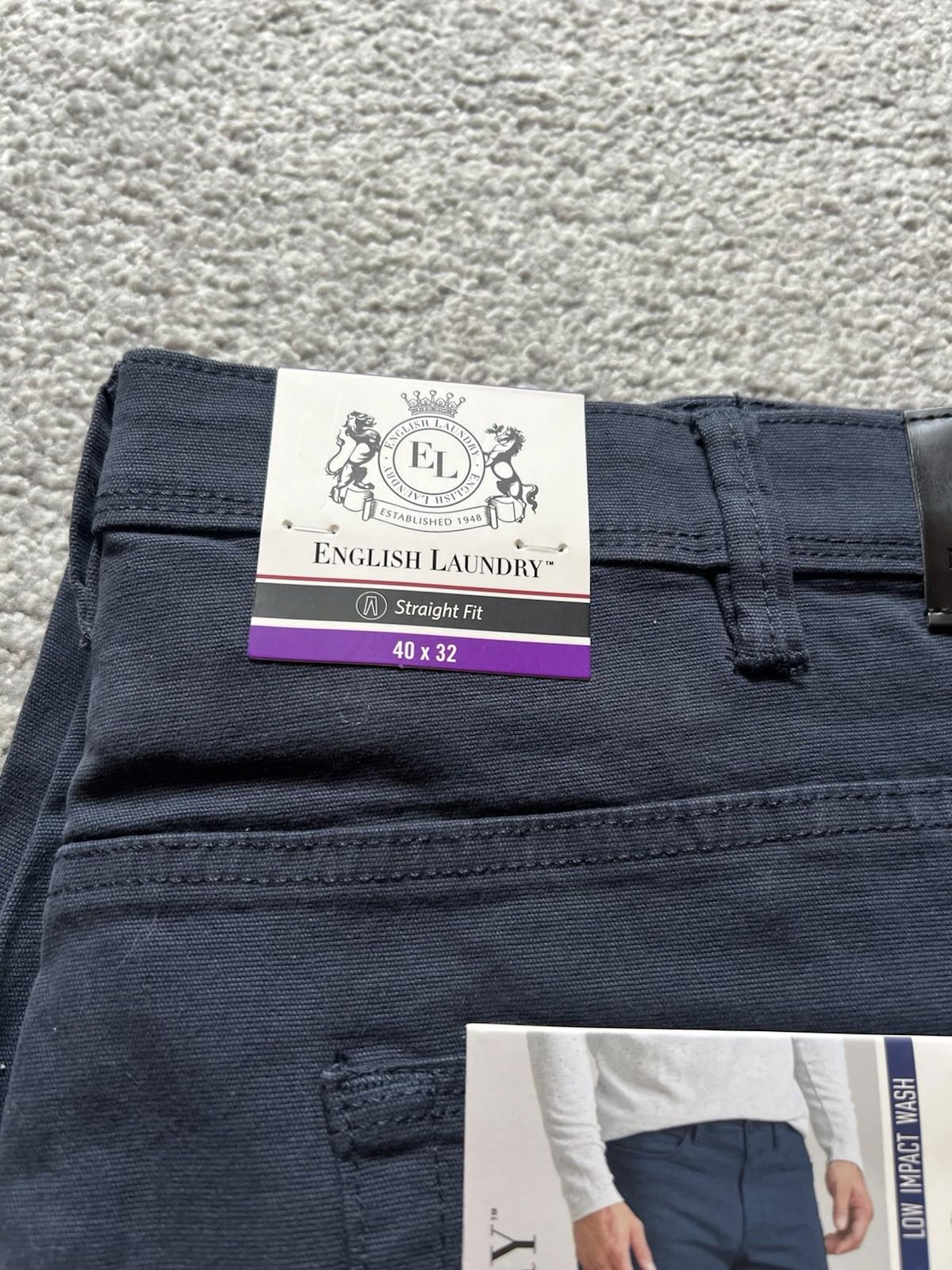 English Laundry Blue Night 5-pocket Chinos, Size 40” X 32”