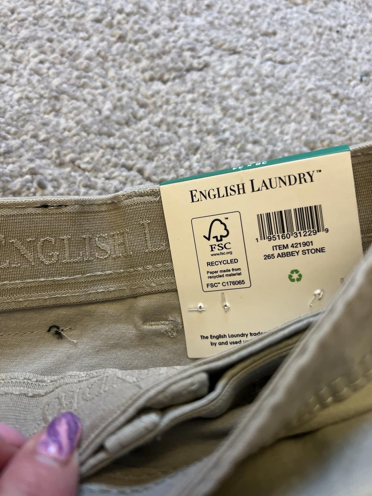 English Laundry Stone 5-pocket Trousers, Size 38” X 34”
