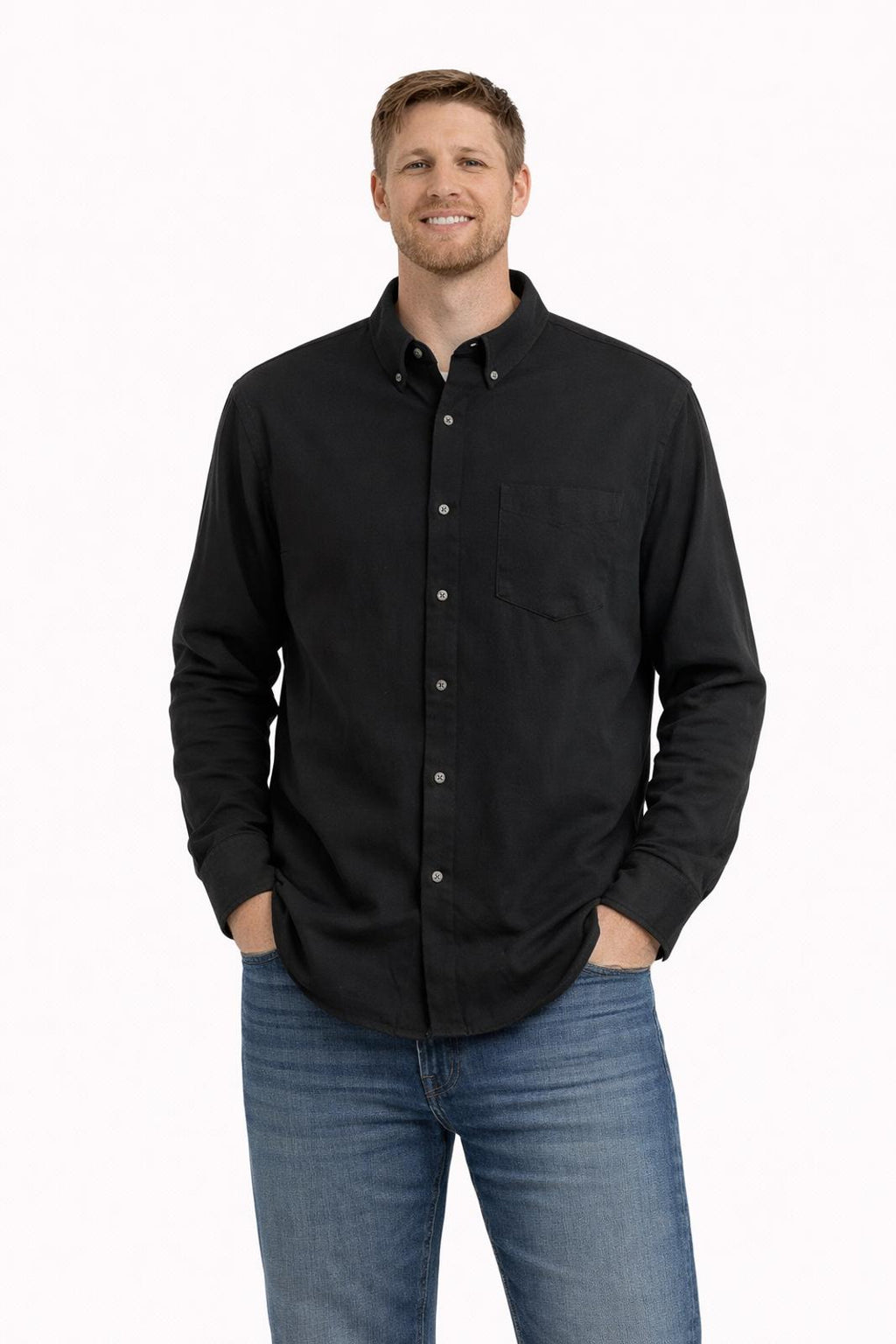 Jachs black long sleeve shirt, size XXL