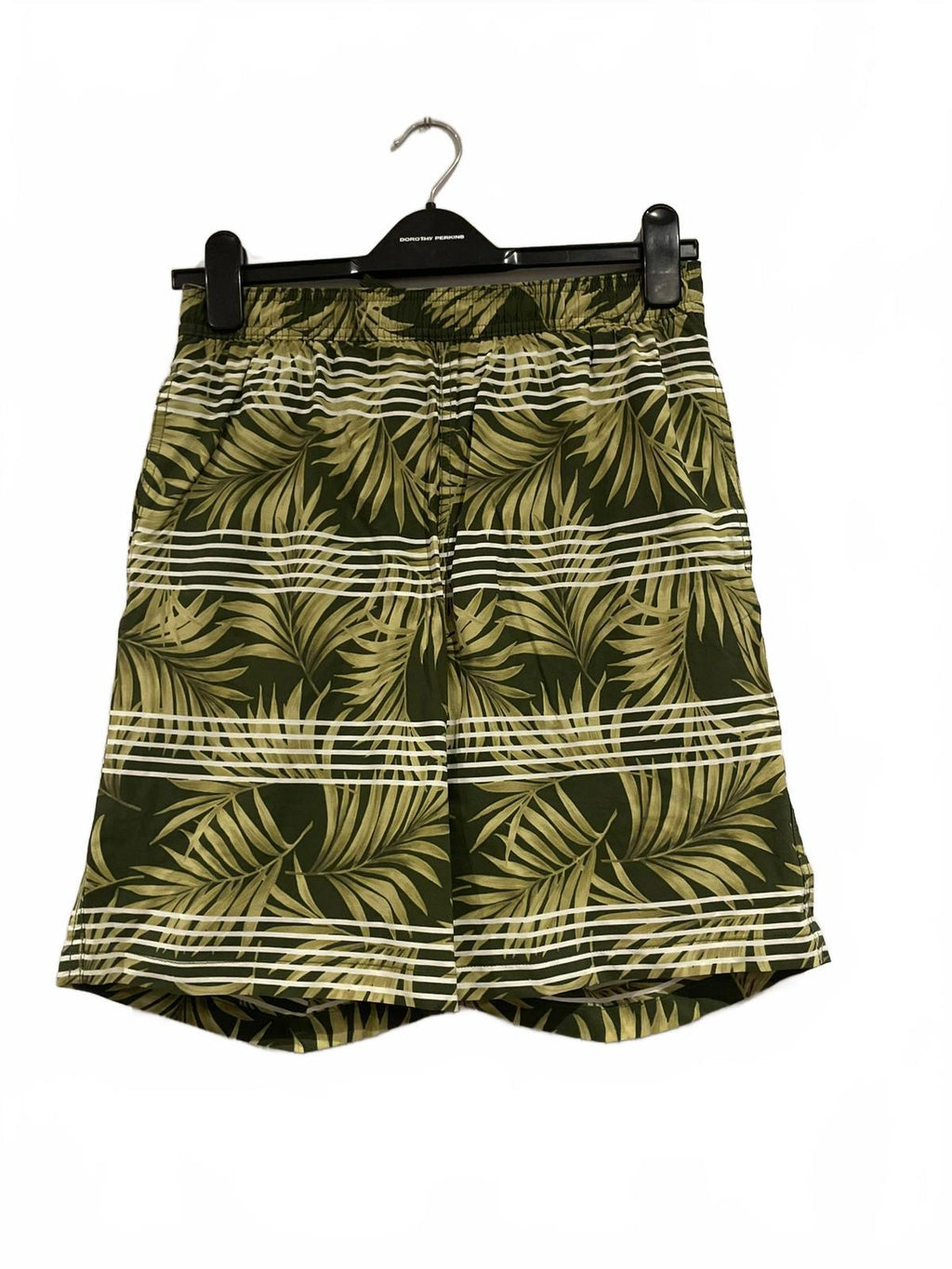 Kirkland men’s green patterned swim shorts, size small