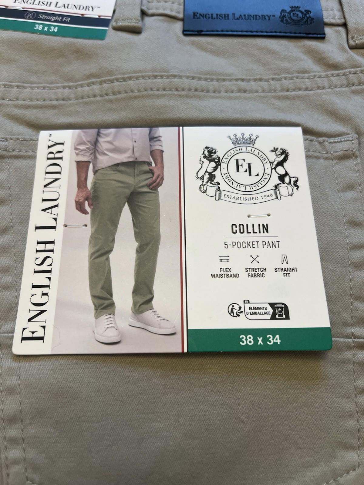 English Laundry Stone 5-pocket Trousers, Size 38” X 34”
