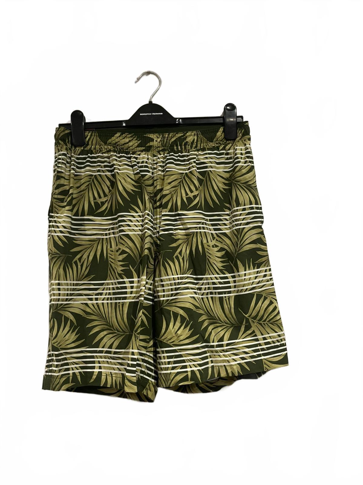 Kirkland men’s green patterned swim shorts, size medium