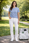 DKNY white cropped jeans, size 14