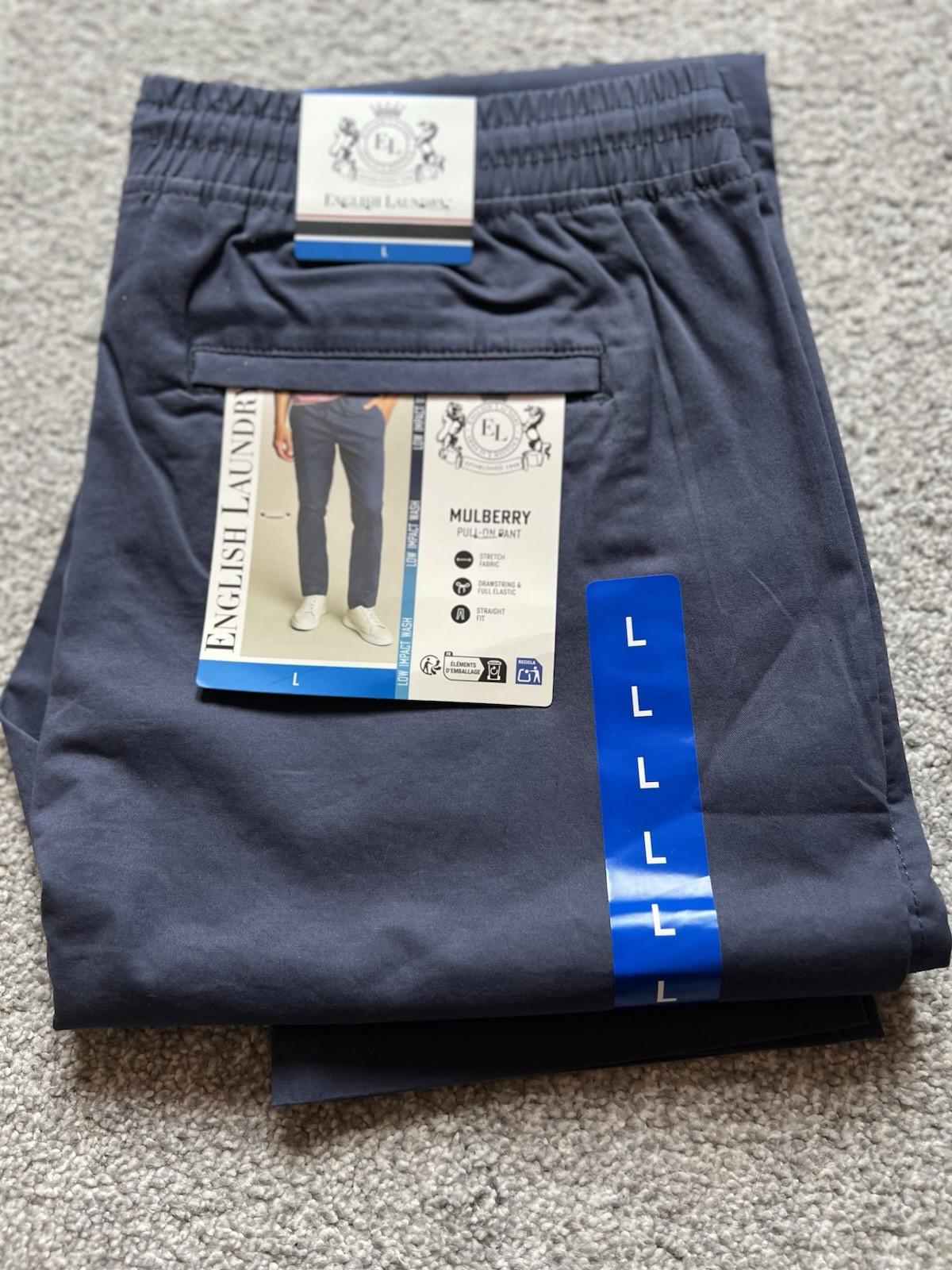English Laundry Mulberry College Blue Elasticated Waist Chinos, Size Large