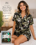 Flora Nikrooz black flowery soft satin pyjamas, size XL