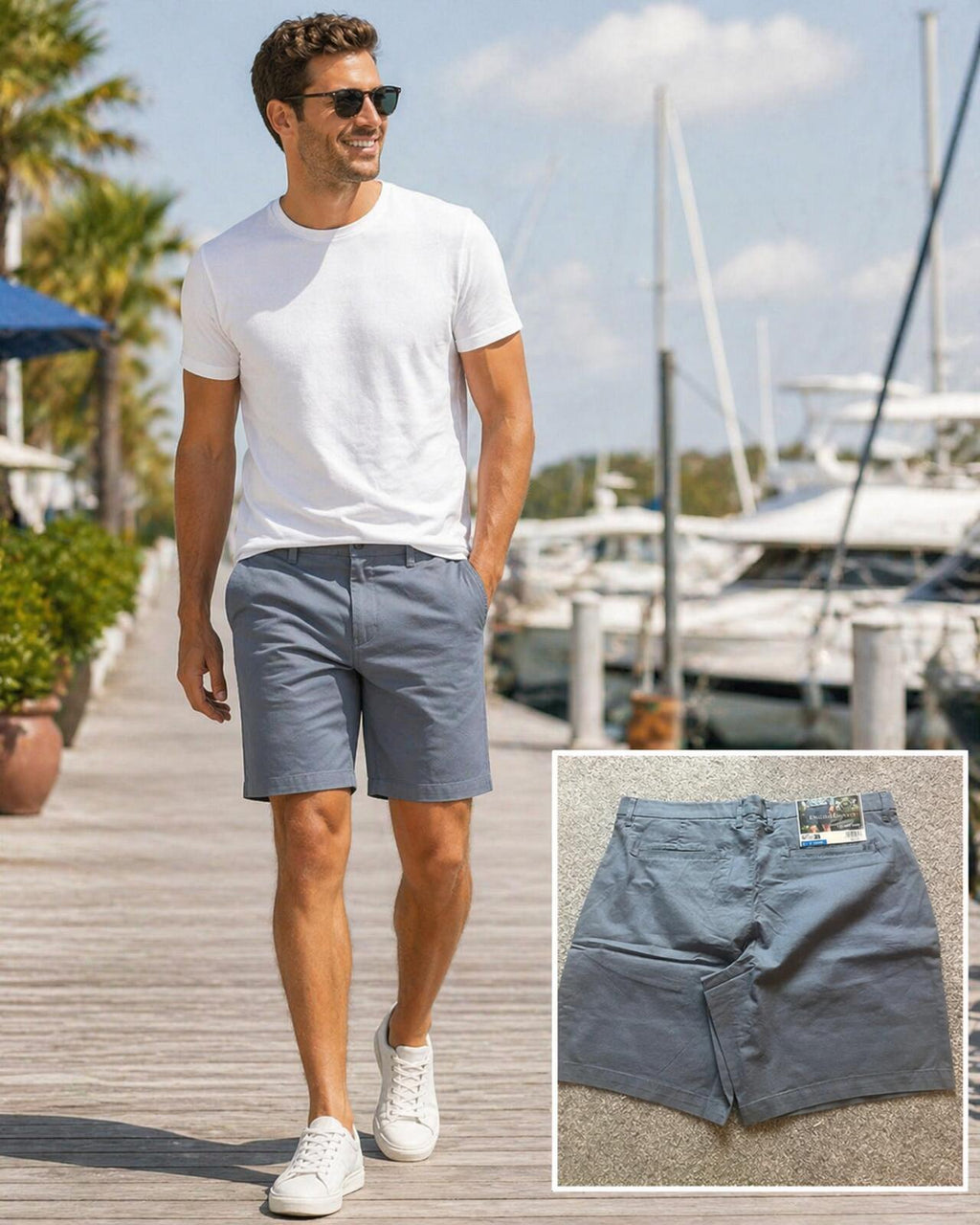 English Laundry blue chino shorts, size 36” waist
