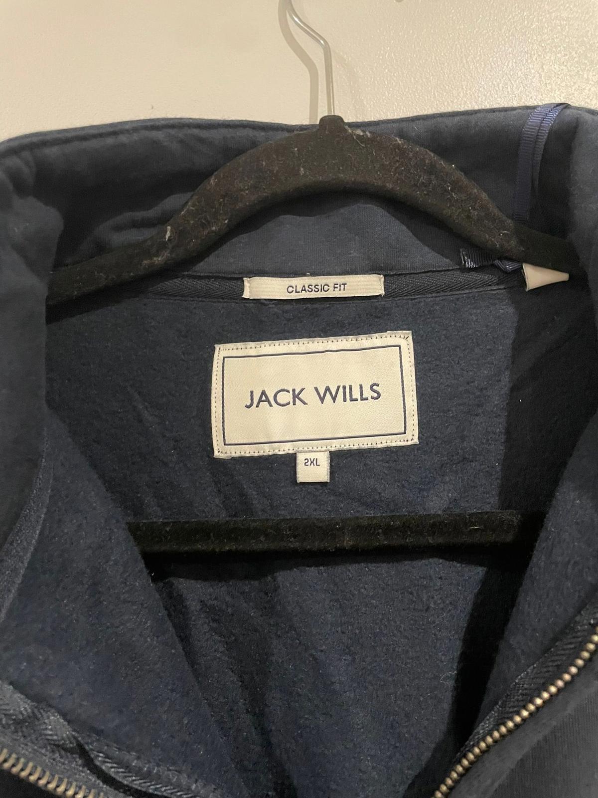 Jack Wills navy Barchester half zip sweater, size XXL