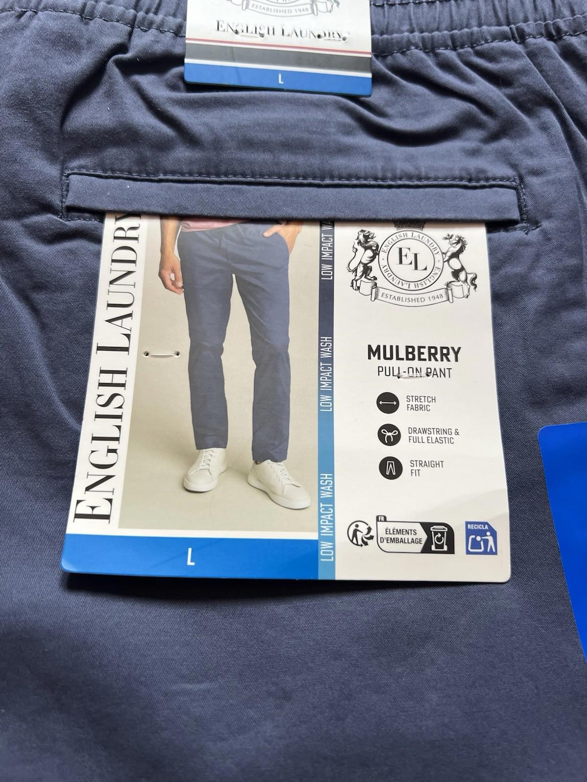 English Laundry Mulberry College Blue Elasticated Waist Chinos, Size Large