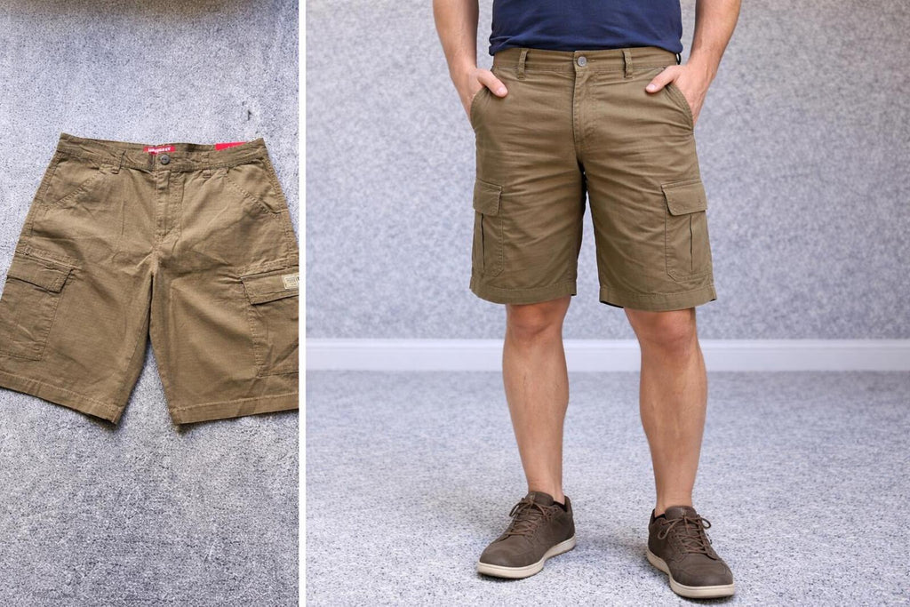 Unionbay tan cargo shorts, size 34” waist