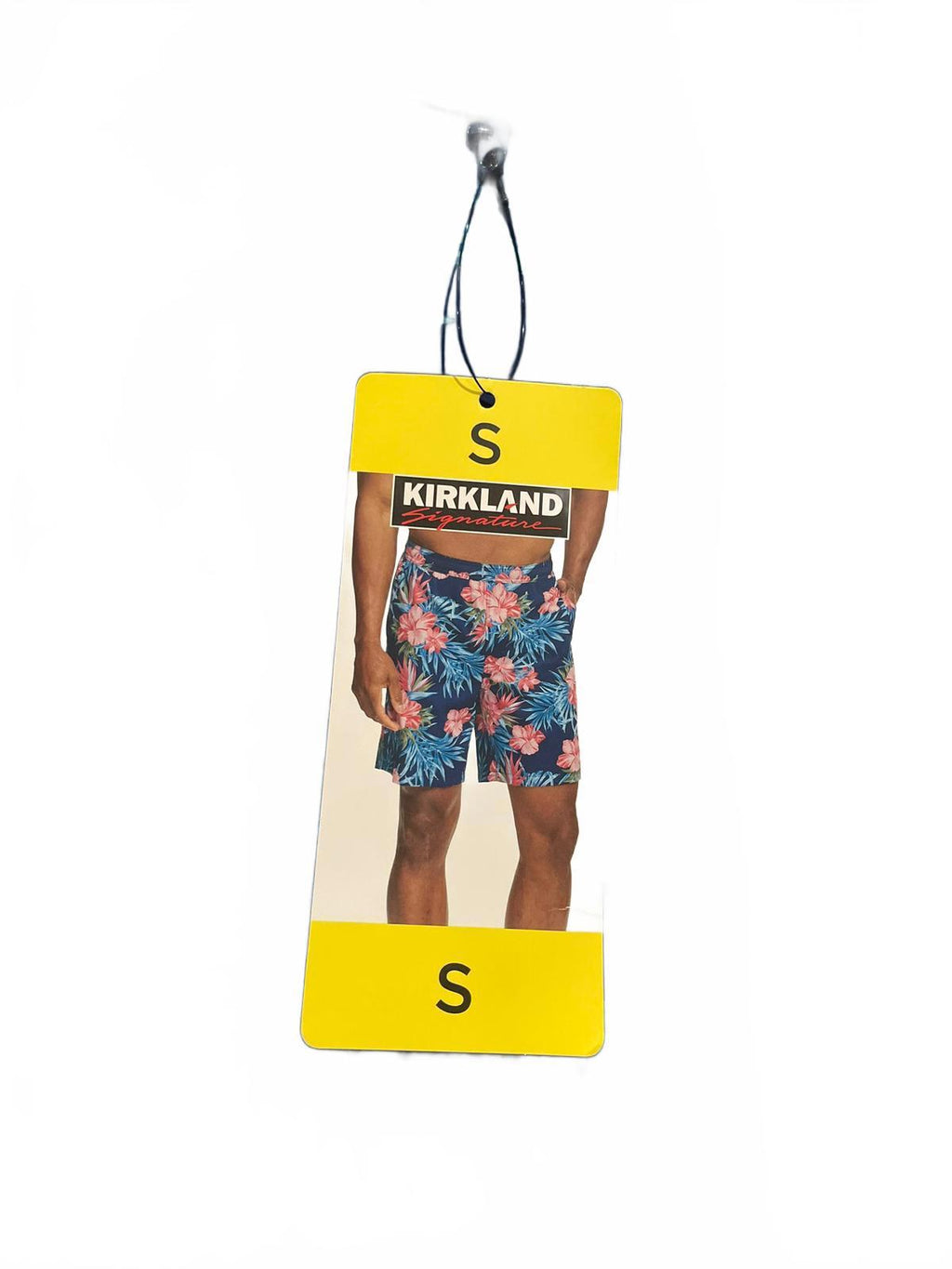 Kirkland blue flowery swim shorts, size small