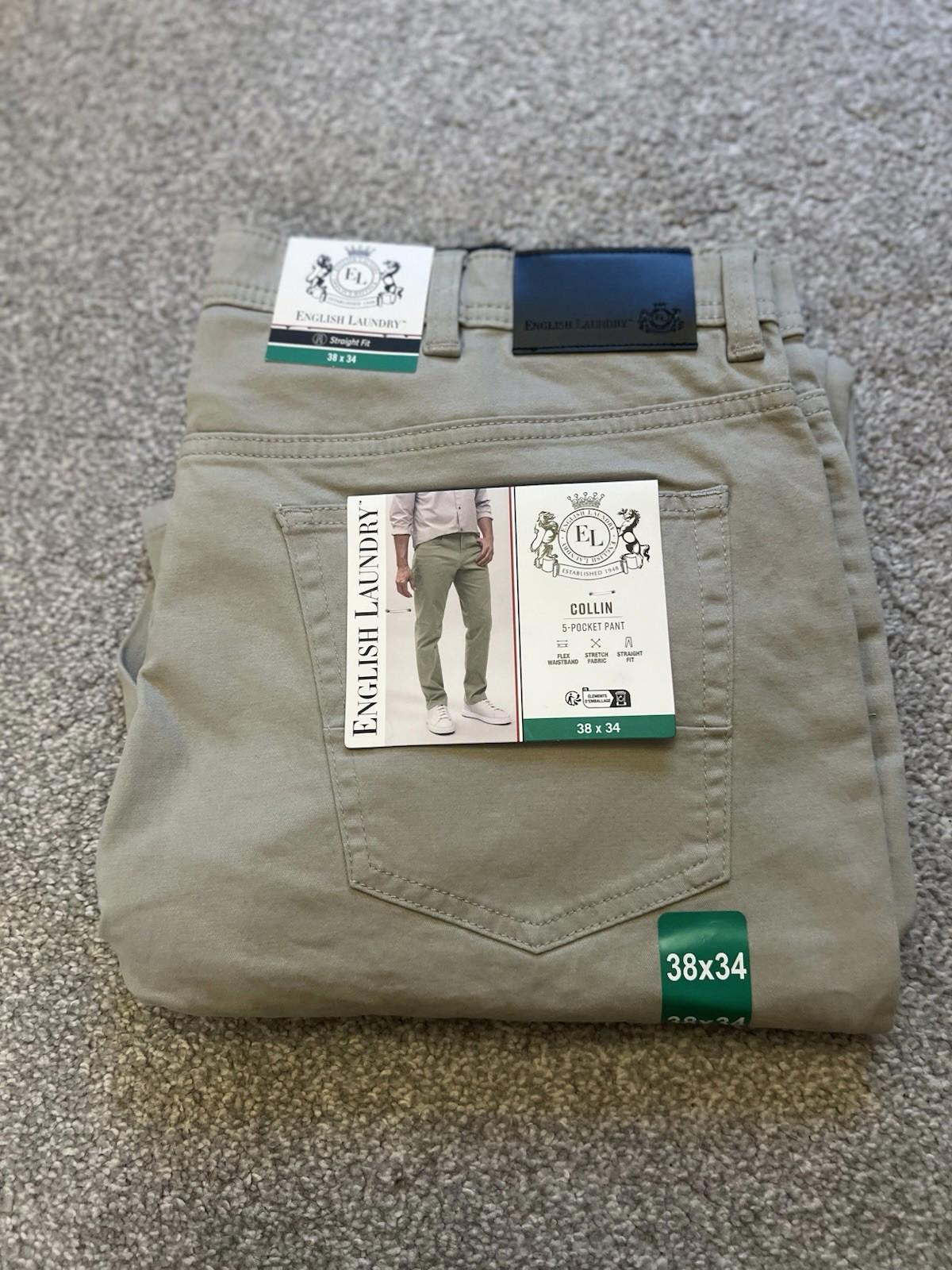 English Laundry Stone 5-pocket Trousers, Size 38” X 34”