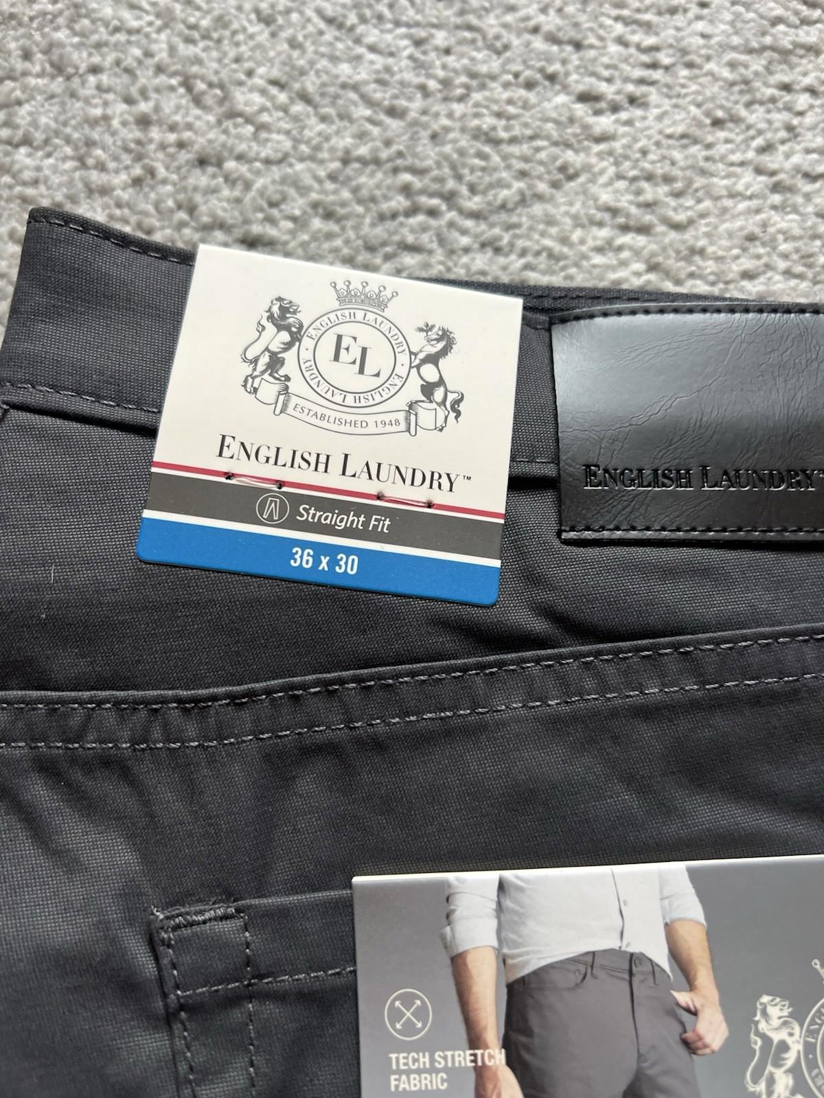 English Laundry Forged Iron 5-pocket Chinos, Size 36” x 30”