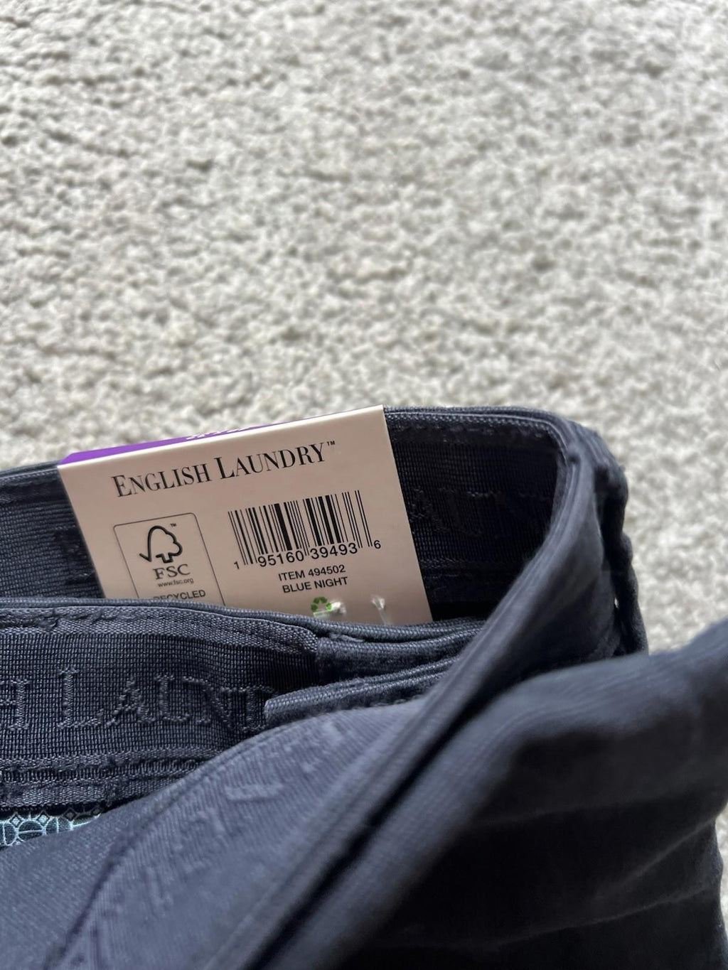 English Laundry Blue Night 5-pocket Chinos, Size 40” X 32”