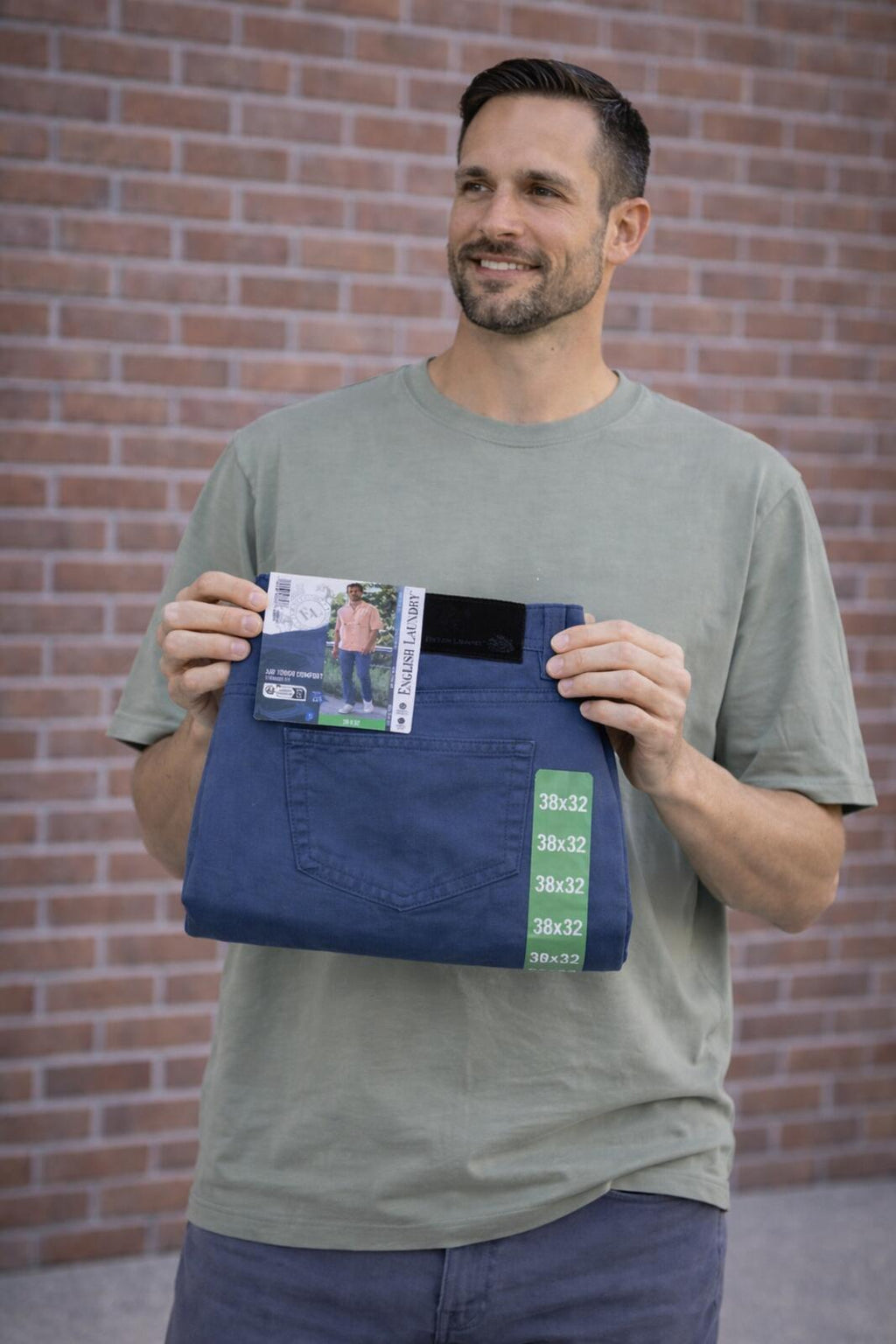 English Laundry bluestone 5-pocket chinos, size 38” x 32”