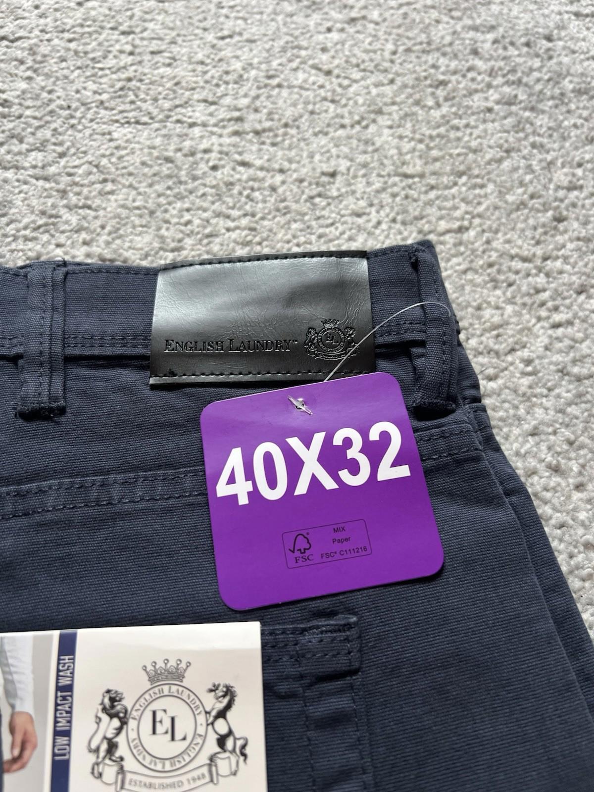 English Laundry Blue Night 5-pocket Chinos, Size 40” X 32”