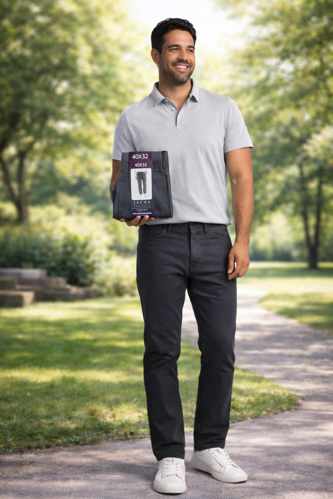 Jachs grey 5-pocket chinos, size 40” x 32”
