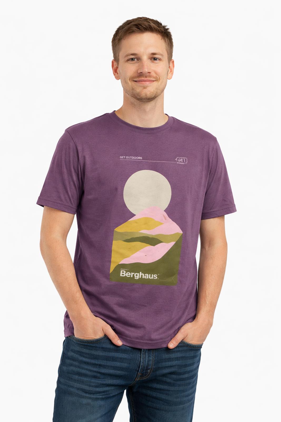 Berghaus purple Rolling Peaks t-shirt, size medium