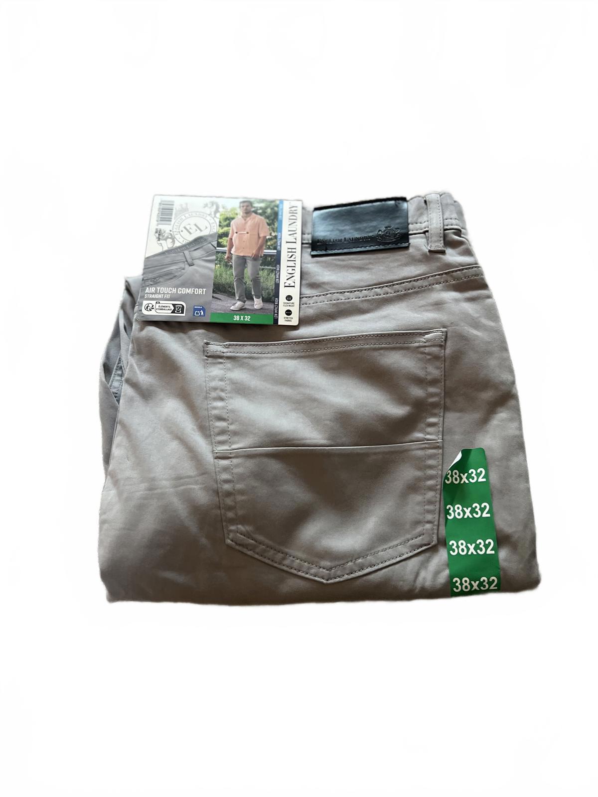 English Laundry grey 5-pocket chinos, size 38” x 32”