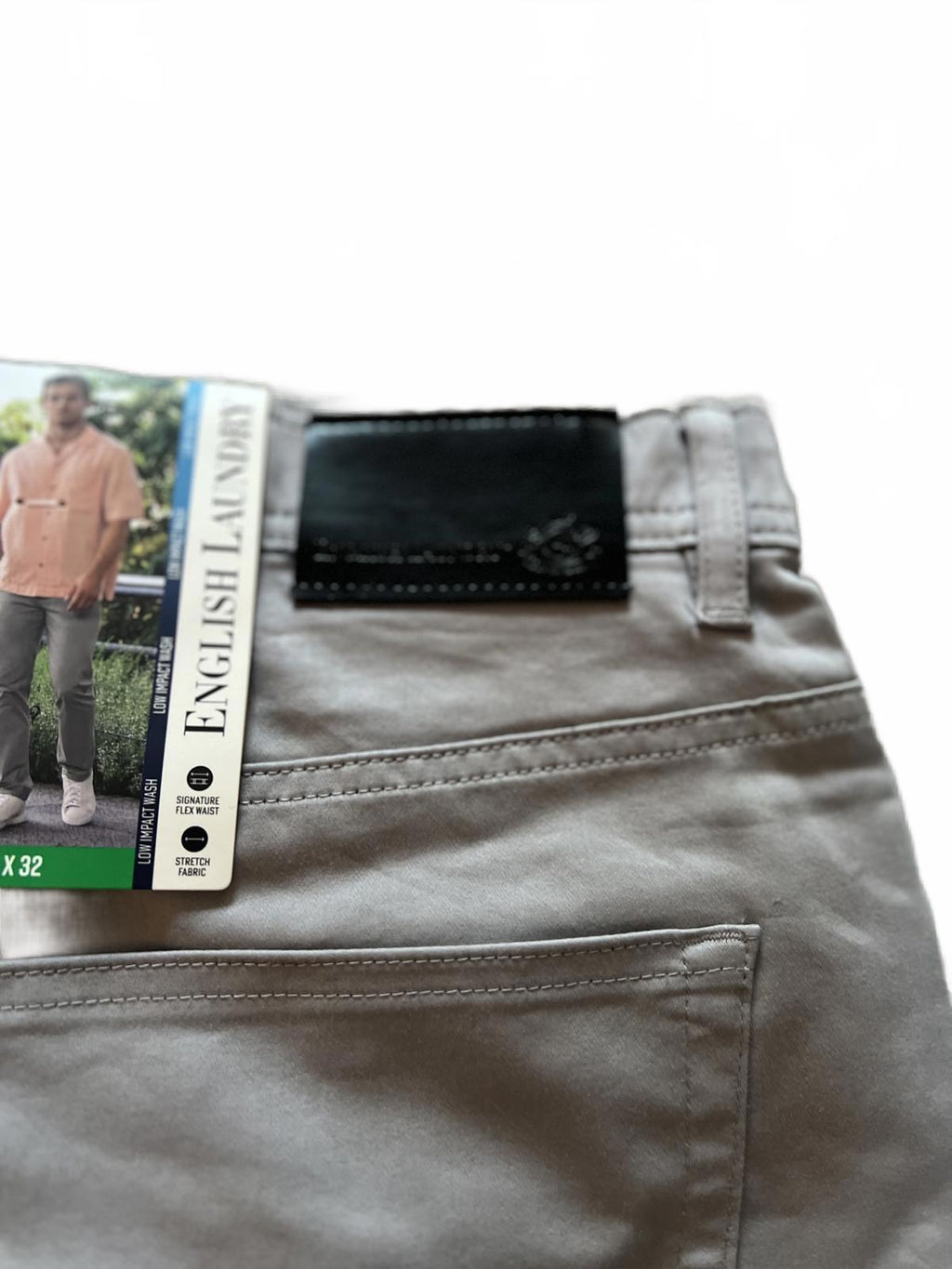 English Laundry grey 5-pocket chinos, size 38” x 32”