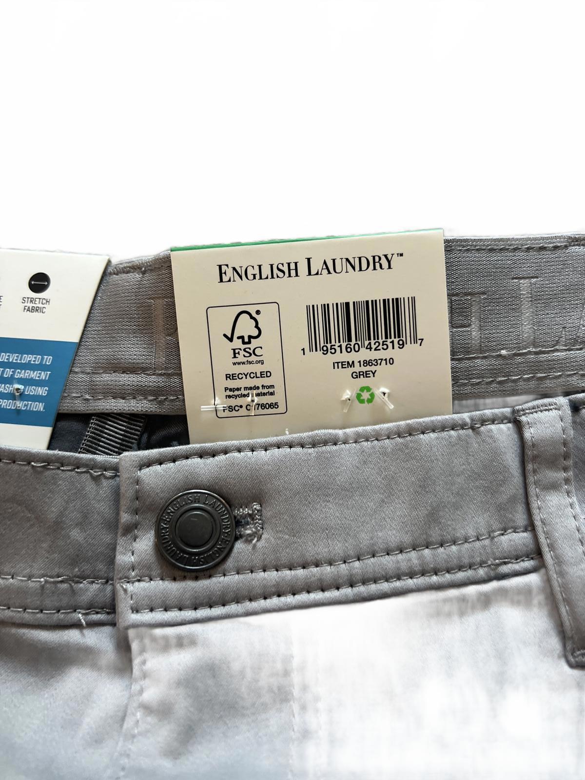 English Laundry grey 5-pocket chinos, size 38” x 32”