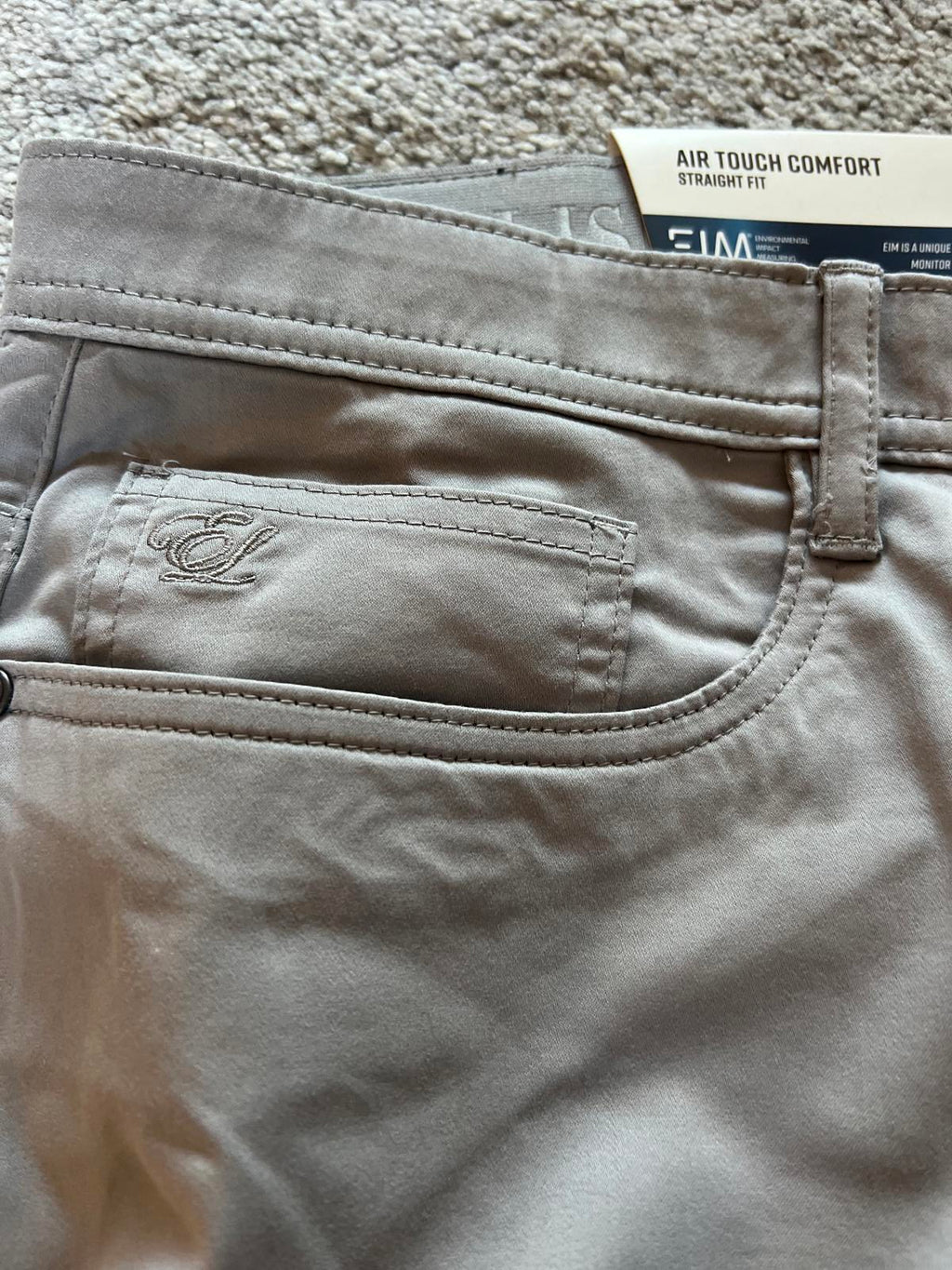 English Laundry grey 5-pocket chinos, size 38” x 32”