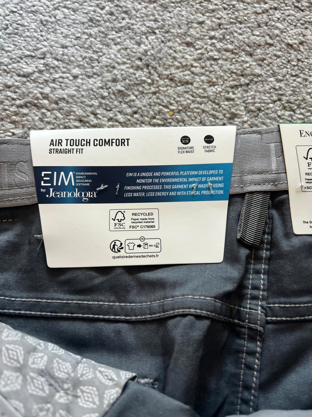 English Laundry grey 5-pocket chinos, size 38” x 32”