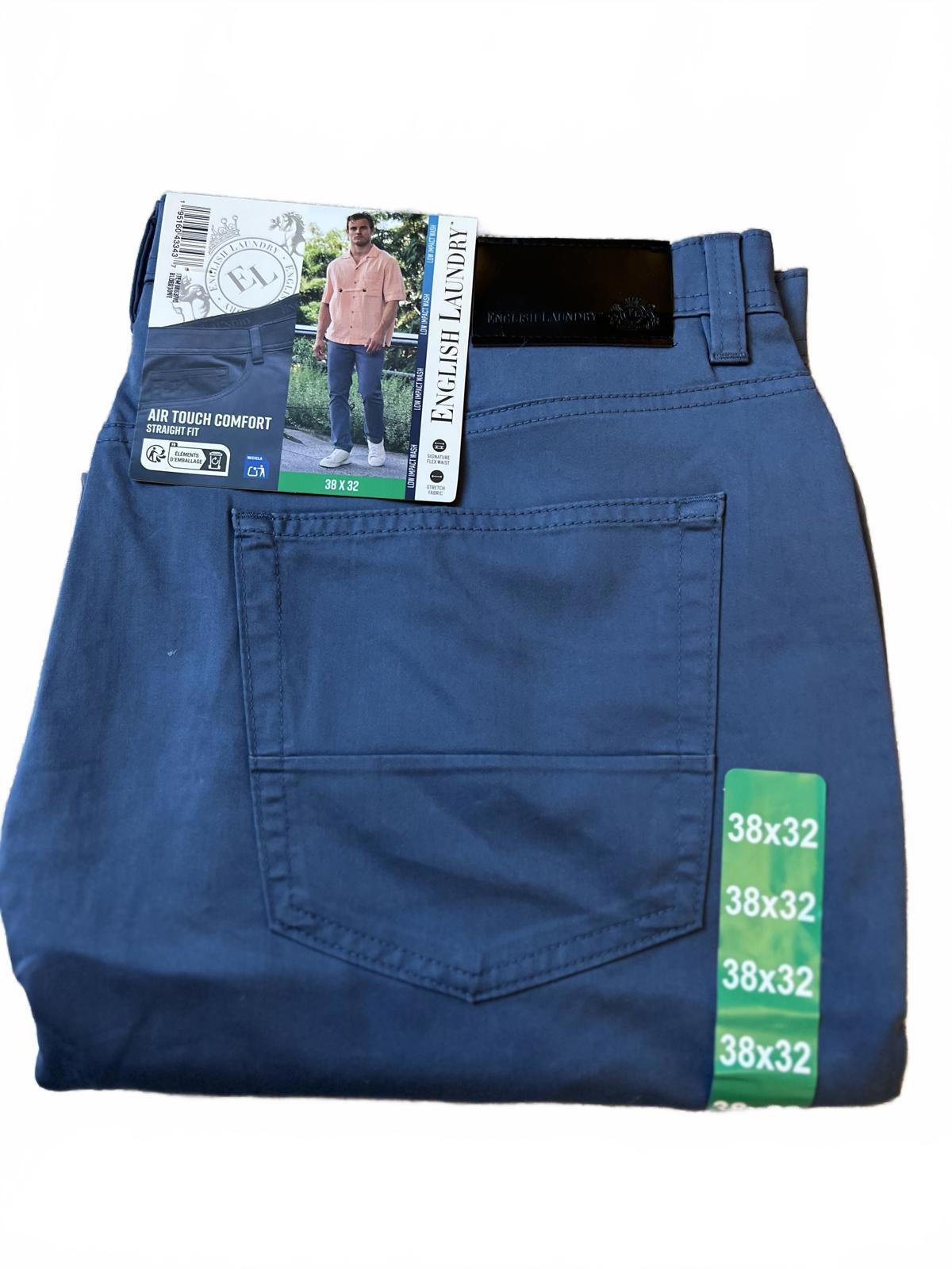 English Laundry bluestone 5-pocket chinos, size 38” x 32”