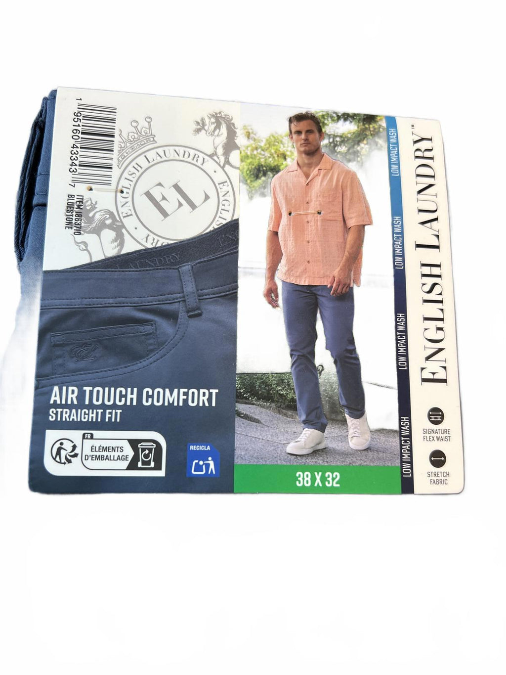 English Laundry bluestone 5-pocket chinos, size 38” x 32”