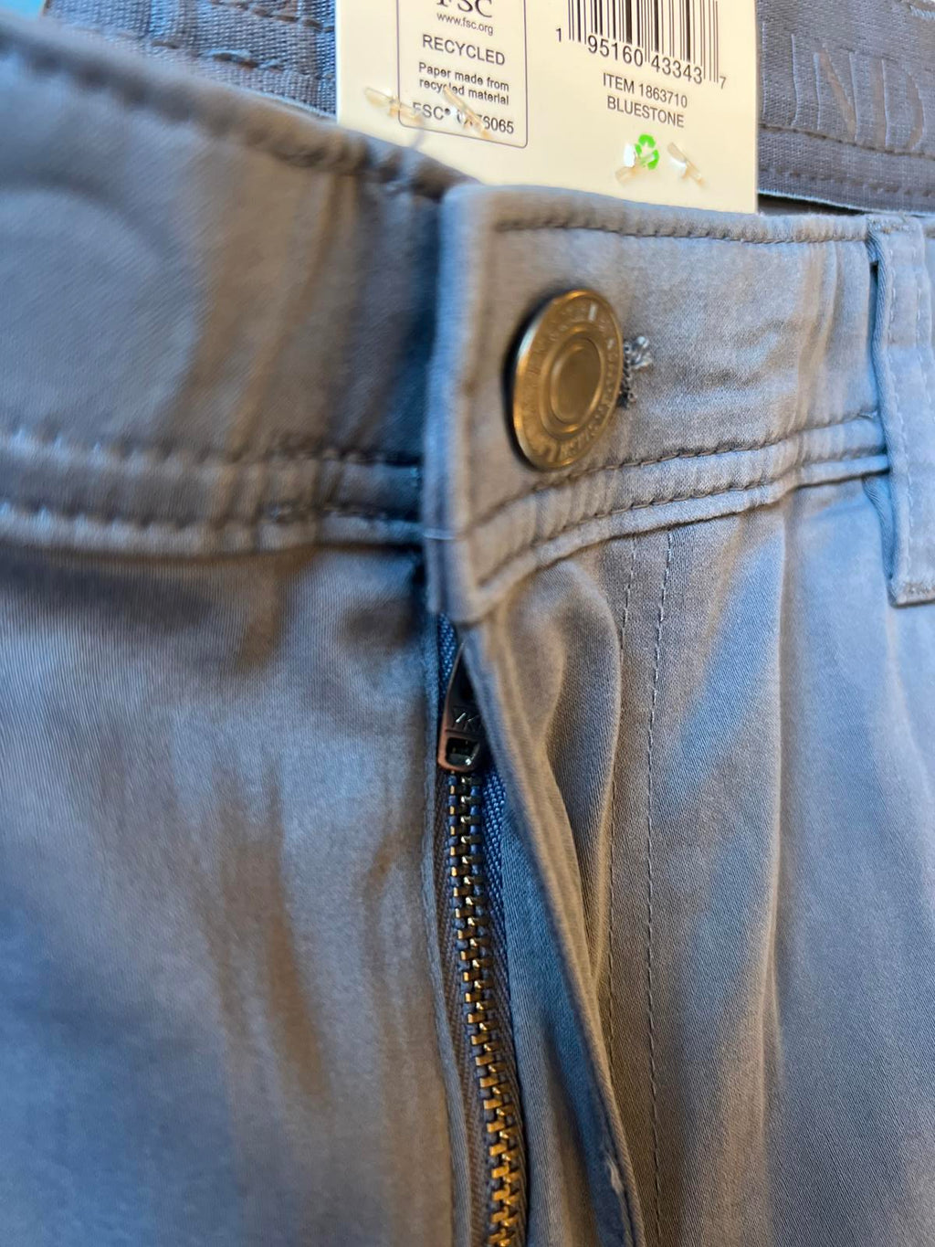 English Laundry bluestone 5-pocket chinos, size 38” x 32”