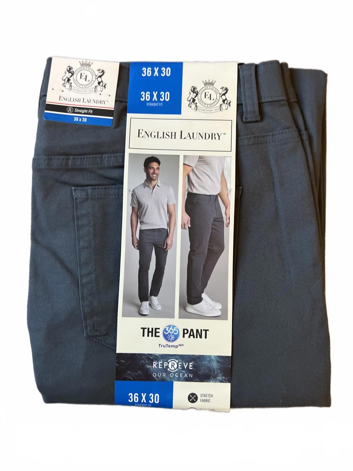 English Laundry grey 5-pocket chinos, size 36” x 30”