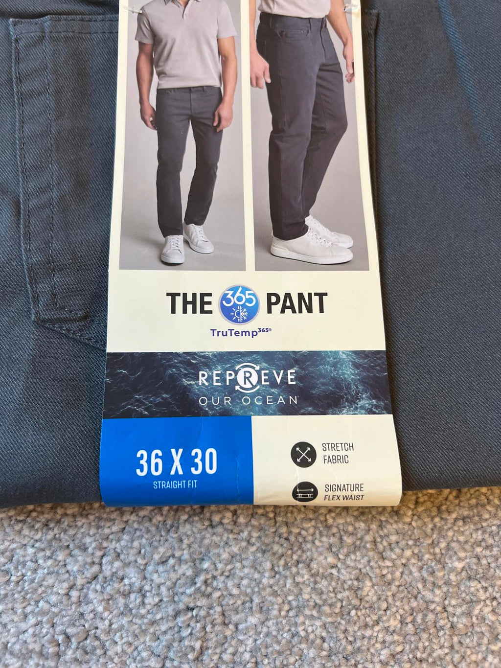 English Laundry grey 5-pocket chinos, size 36” x 30”