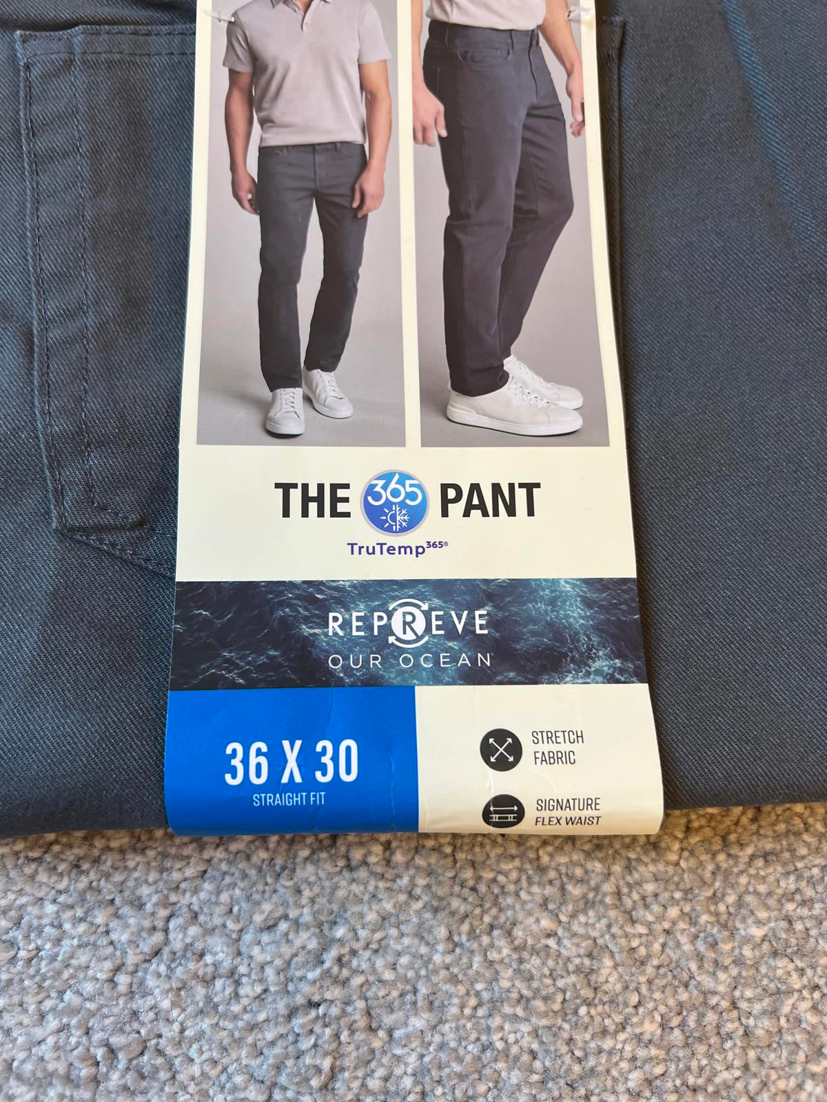English Laundry grey 5-pocket chinos, size 36” x 30”