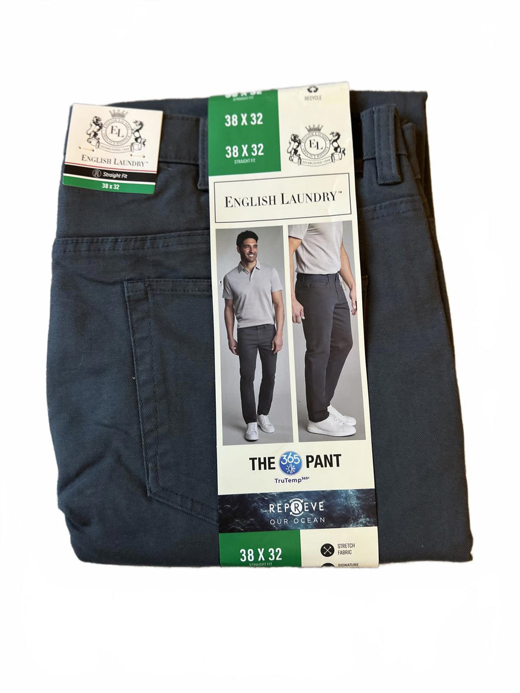 English Laundry grey 5-pocket chinos, size 38” x 32”