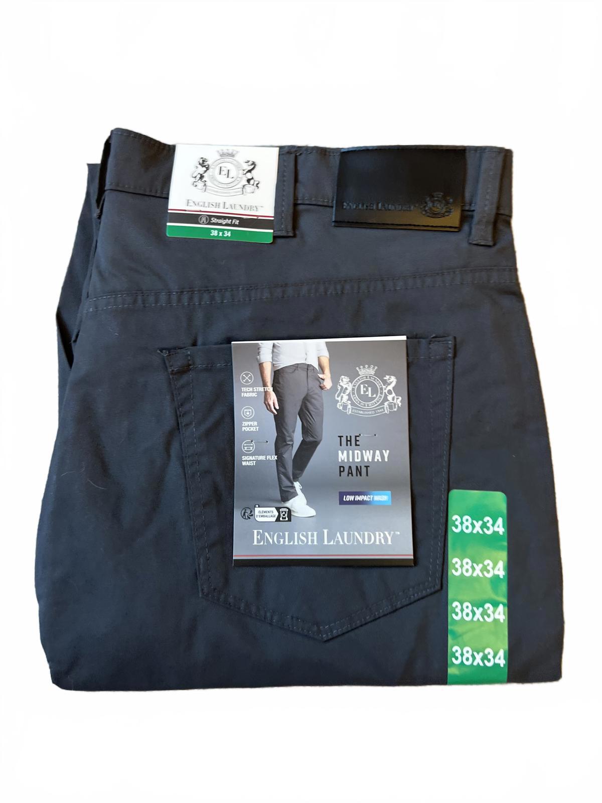 English Laundry grey 5-pocket chinos, size 38” x 34”