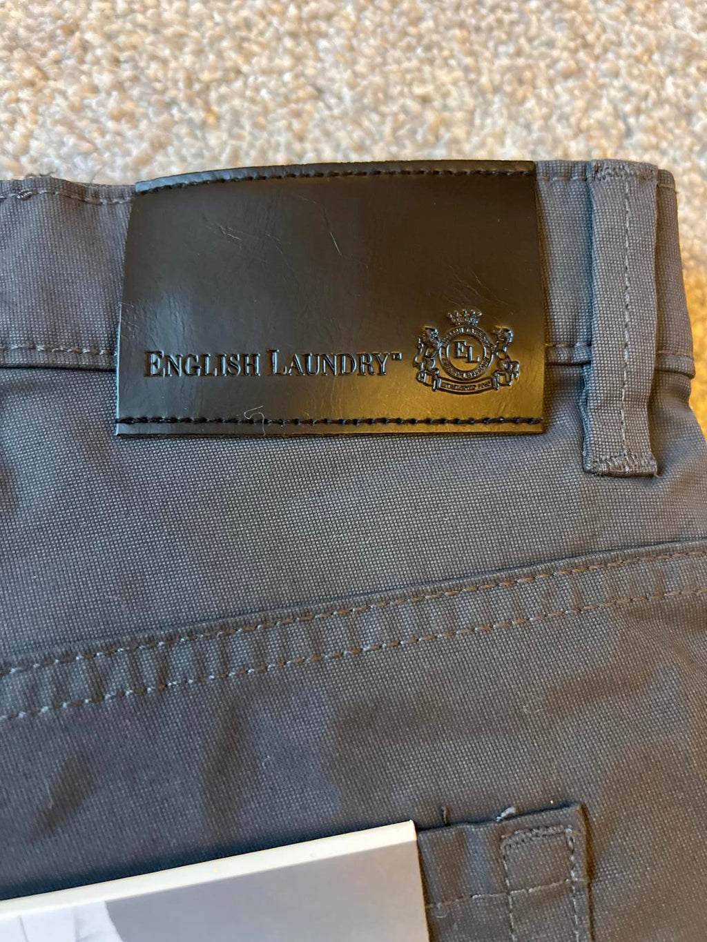 English Laundry grey 5-pocket chinos, size 38” x 34”