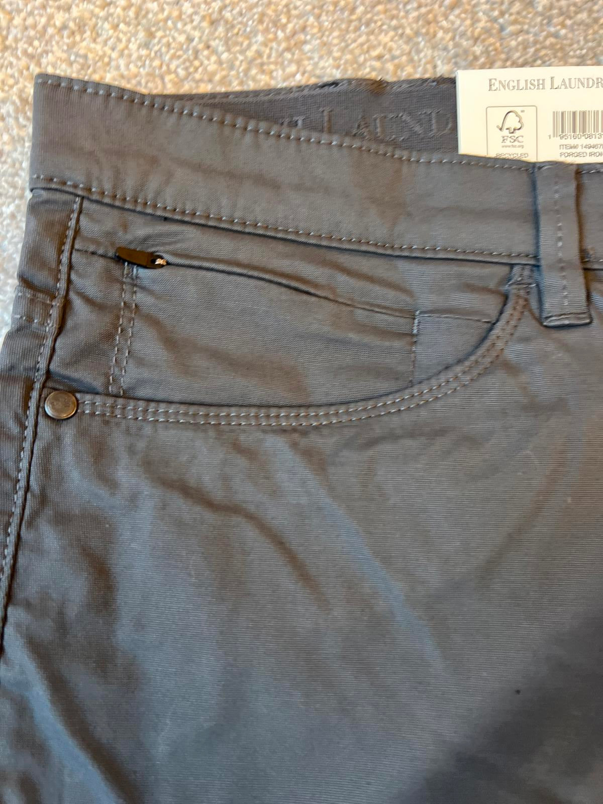 English Laundry grey 5-pocket chinos, size 38” x 34”